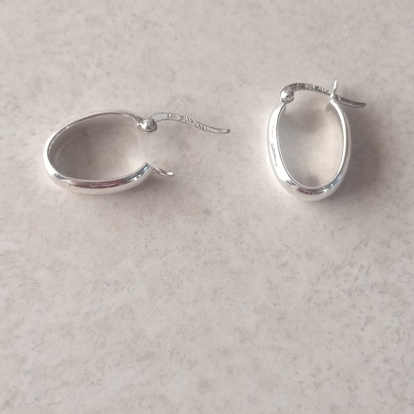 Delicate Sterling Silver Hoop Earrings - Picture 2 of 4